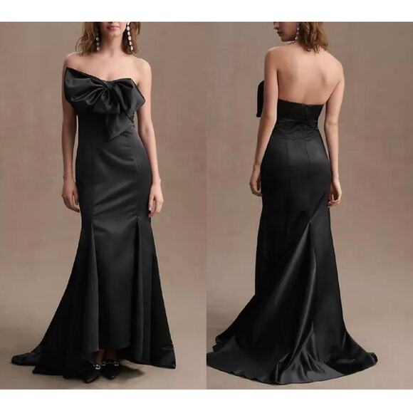 NEW NWT Mac Duggal Ieena Black Strapless Bow Mermaid Gown size 6 - Picture 1 of 9